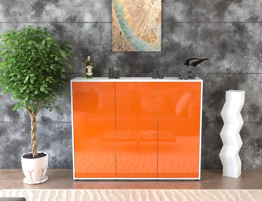 Highboard Luzia, Orange Front (136x108x35cm) - Stil.Zeit Möbel GmbH