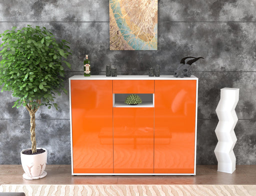 Highboard Madalena, Orange Front (136x108x35cm) - Stil.Zeit Möbel GmbH