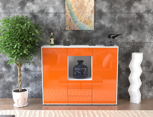 Highboard Mariella, Orange Front (136x108x35cm) - Stil.Zeit Möbel GmbH