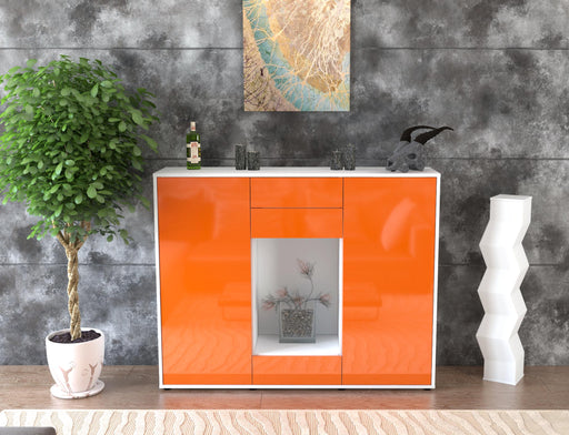 Highboard Marika, Orange Front (136x108x35cm) - Stil.Zeit Möbel GmbH
