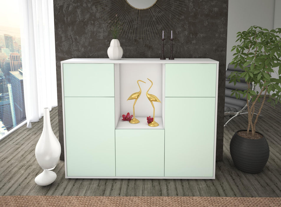 Highboard Michelle, Mint Front (136x108x35cm) - Stil.Zeit Möbel GmbH