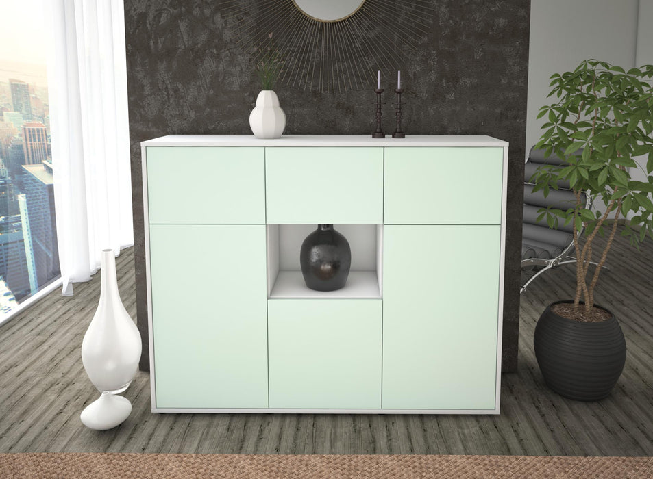 Highboard Milena, Mint Front (136x108x35cm) - Stil.Zeit Möbel GmbH