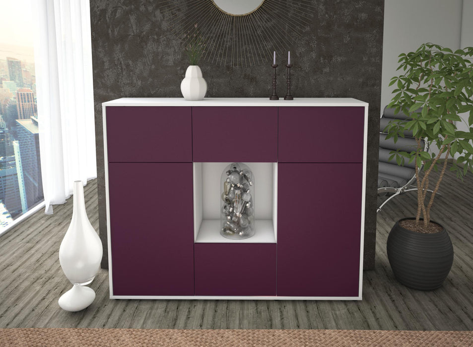 Highboard Milou, Lila Front (136x108x35cm) - Stil.Zeit Möbel GmbH