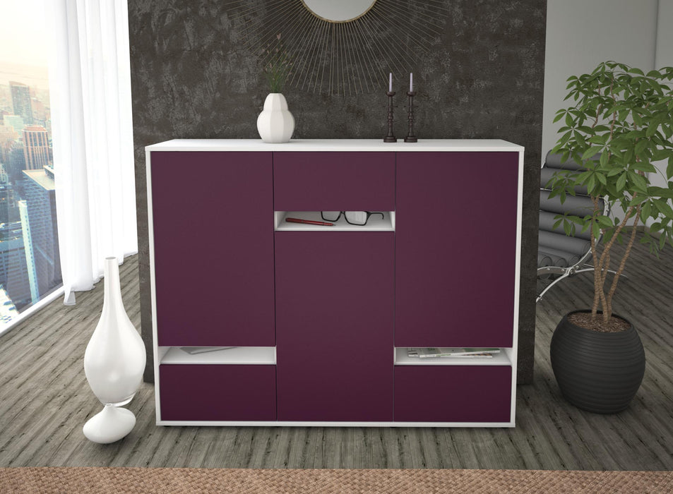 Highboard Mirella, Lila Front (136x108x35cm) - Stil.Zeit Möbel GmbH