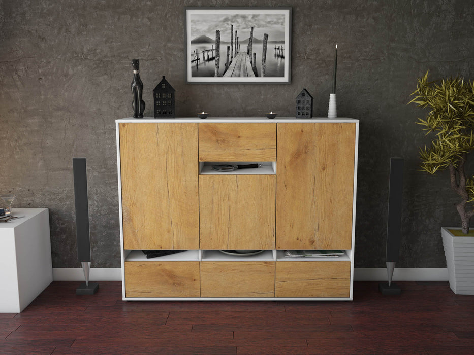 Highboard Mona, Eiche Front (136x108x35cm) - Stil.Zeit Möbel GmbH