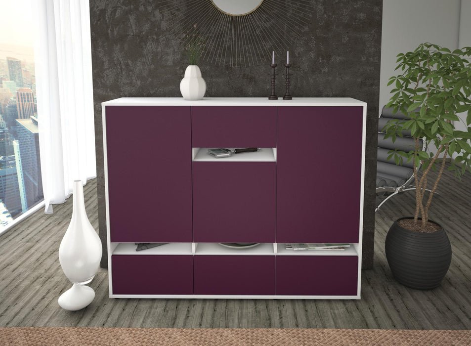 Highboard Mona, Lila Front (136x108x35cm) - Stil.Zeit Möbel GmbH