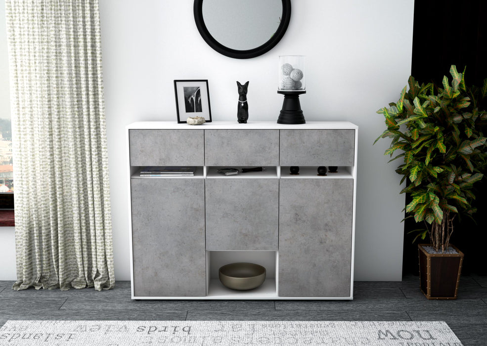 Highboard Natalie, Beton Front (136x108x35cm) - Stil.Zeit Möbel GmbH