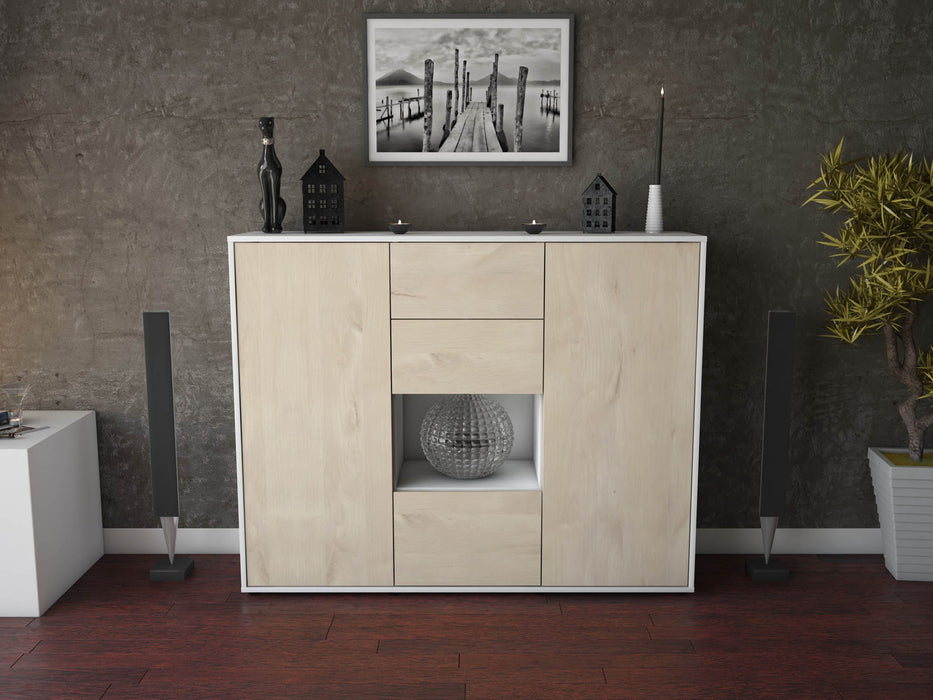 Highboard Nikolina, Zeder Front (136x108x35cm) - Stil.Zeit Möbel GmbH