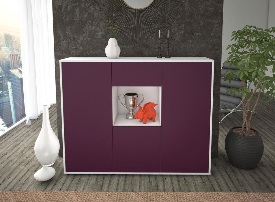 Highboard Nuria, Lila Front (136x108x35cm) - Stil.Zeit Möbel GmbH