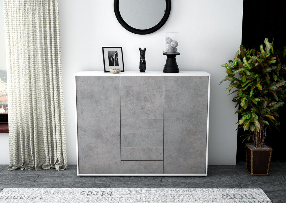 Highboard Pasquale, Beton Front (136x108x35cm) - Stil.Zeit Möbel GmbH