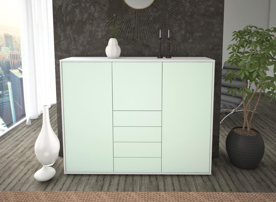 Highboard Pasquale, Mint Front (136x108x35cm) - Stil.Zeit Möbel GmbH