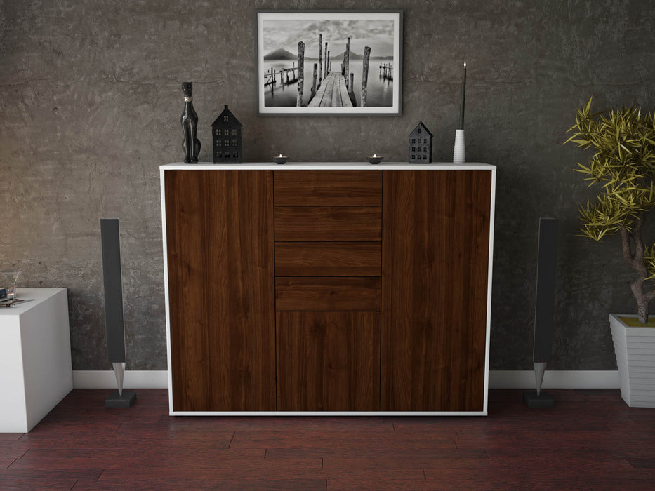 Highboard Patricia, Walnuss Front (136x108x35cm) - Stil.Zeit Möbel GmbH