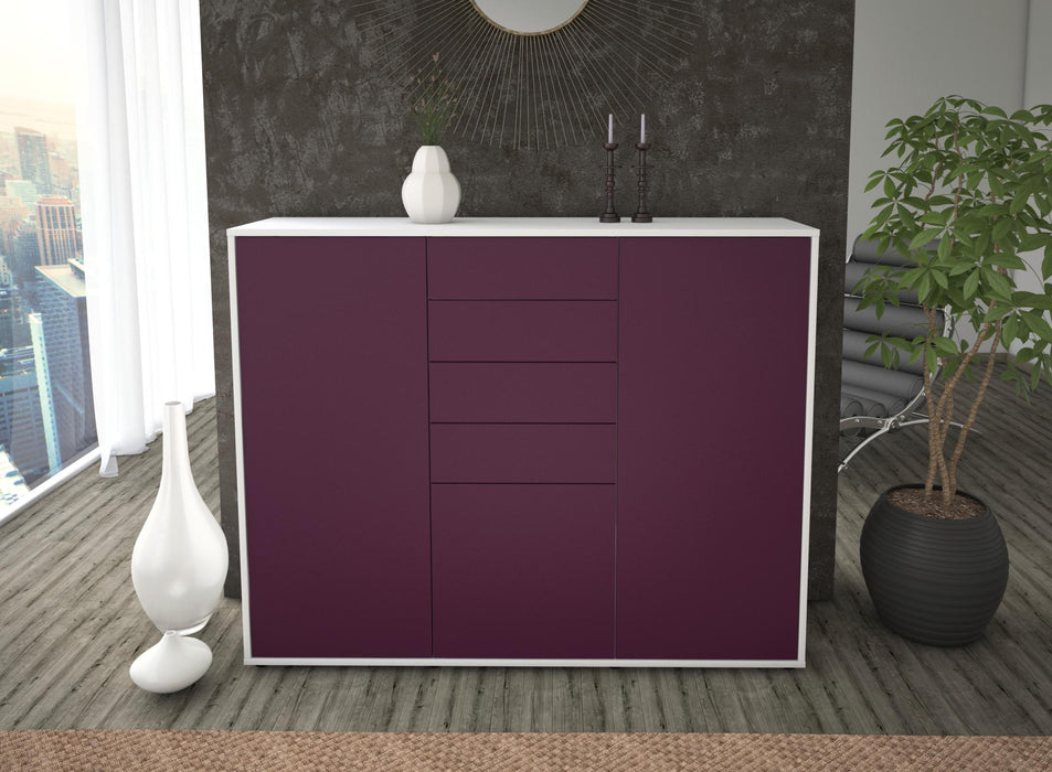 Highboard Patricia, Lila Front (136x108x35cm) - Stil.Zeit Möbel GmbH