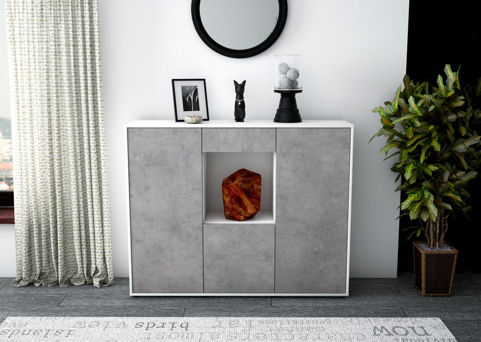 Highboard Peppina, Beton Front (136x108x35cm) - Stil.Zeit Möbel GmbH