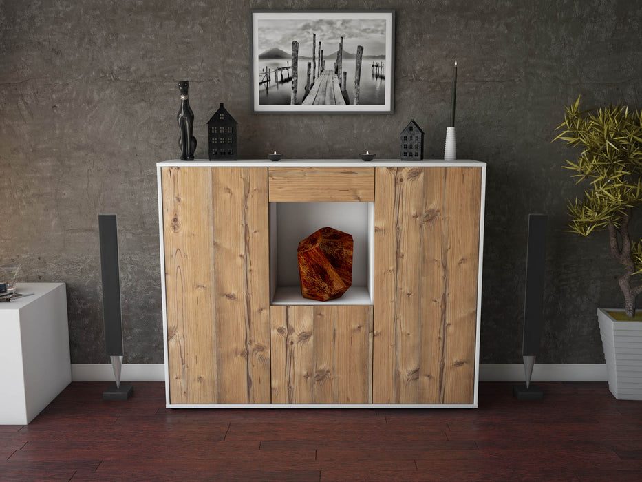 Highboard Peppina, Pinie Front (136x108x35cm) - Stil.Zeit Möbel GmbH