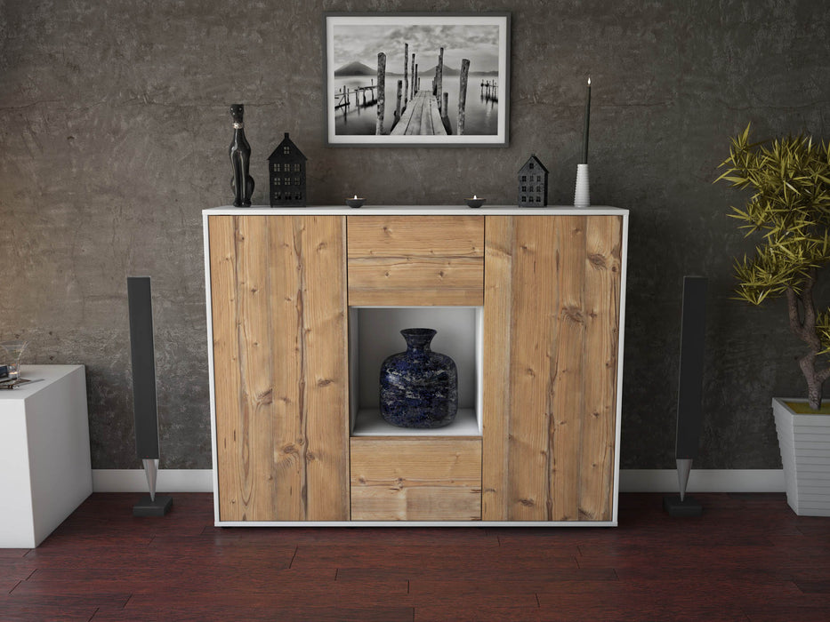 Highboard Priscilla, Pinie Front (136x108x35cm) - Stil.Zeit Möbel GmbH