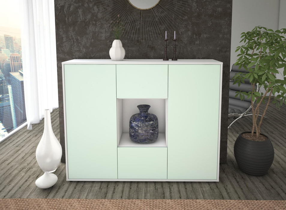 Highboard Priscilla, Mint Front (136x108x35cm) - Stil.Zeit Möbel GmbH