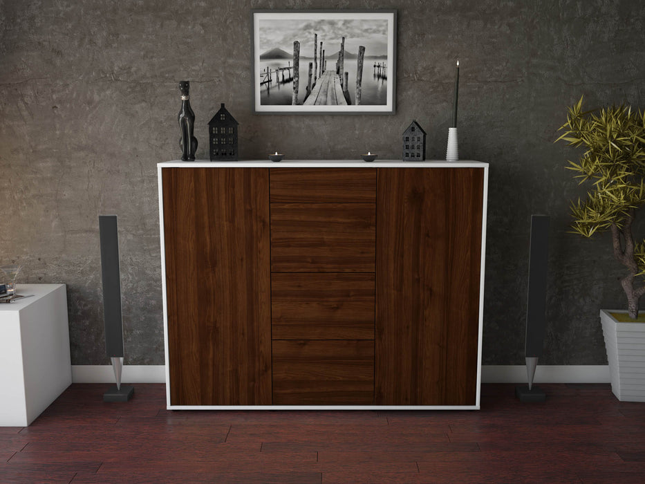 Highboard Prospera, Walnuss Front (136x108x35cm) - Stil.Zeit Möbel GmbH