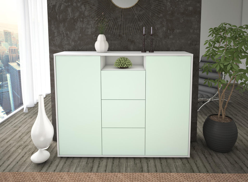 Highboard Quartilla, Mint Front (136x108x35cm) - Stil.Zeit Möbel GmbH