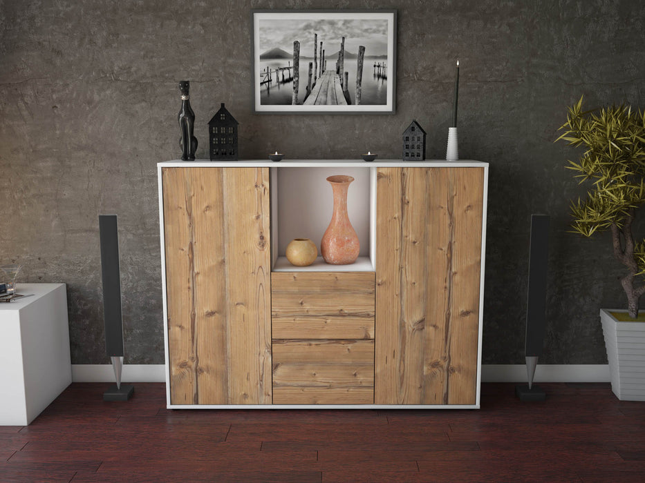 Highboard Rabea, Pinie Front (136x108x35cm) - Stil.Zeit Möbel GmbH