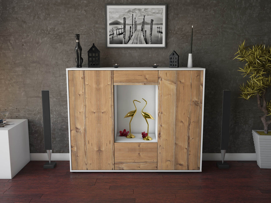 Highboard Raffaela, Pinie Front (136x108x35cm) - Stil.Zeit Möbel GmbH