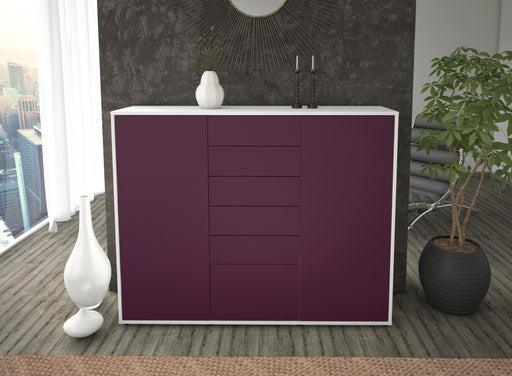 Highboard Ramona, Lila Front (136x108x35cm) - Stil.Zeit Möbel GmbH