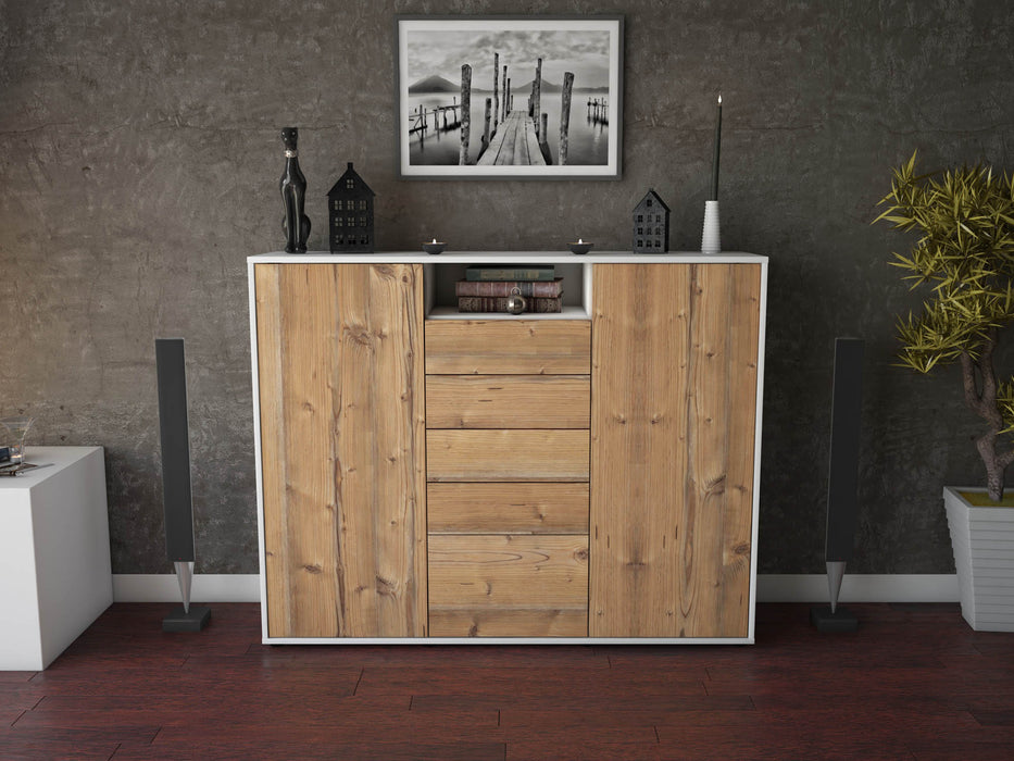 Highboard Ravena, Pinie Front (136x108x35cm) - Stil.Zeit Möbel GmbH