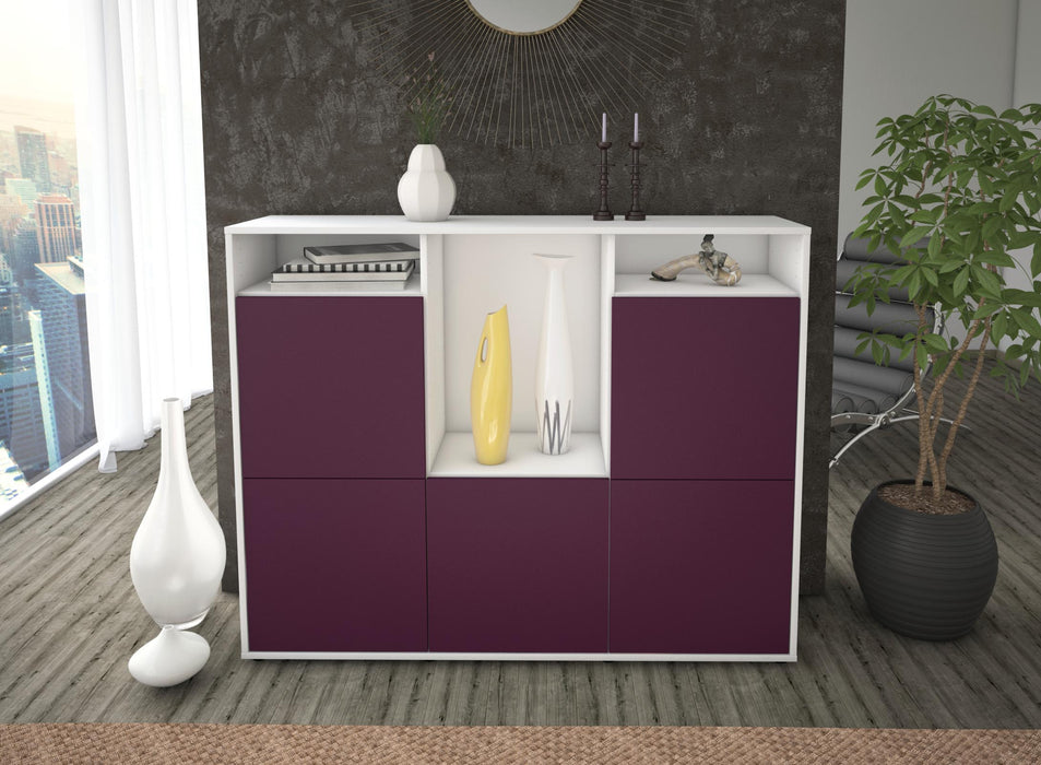 Highboard Sarina, Lila Front (136x108x35cm) - Stil.Zeit Möbel GmbH