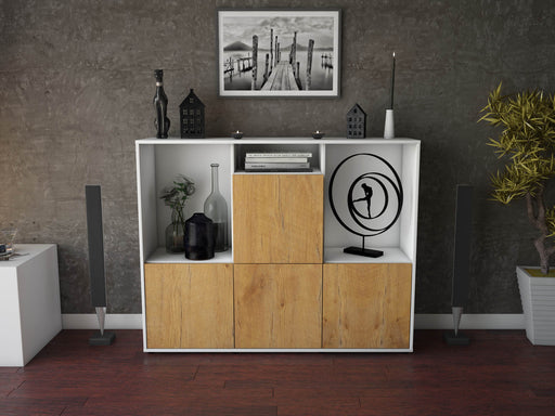 Highboard Saskia, Eiche Front (136x108x35cm) - Stil.Zeit Möbel GmbH