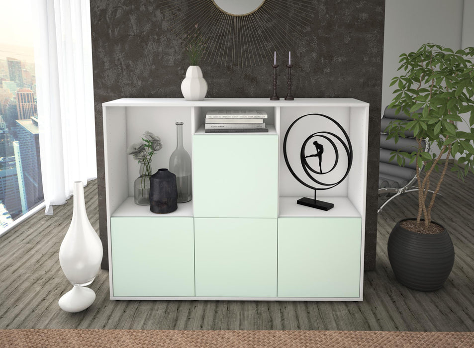 Highboard Saskia, Mint Front (136x108x35cm) - Stil.Zeit Möbel GmbH