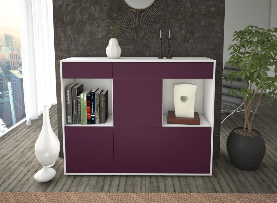 Highboard Selena, Lila Front (136x108x35cm) - Stil.Zeit Möbel GmbH