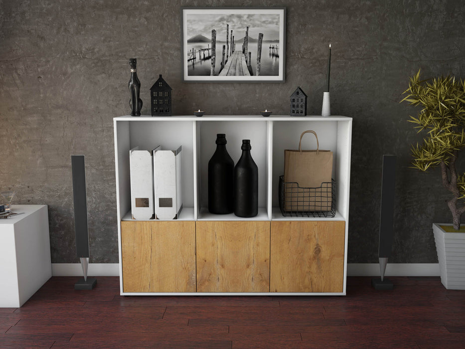 Highboard Seraphine, Eiche Front (136x108x35cm) - Stil.Zeit Möbel GmbH