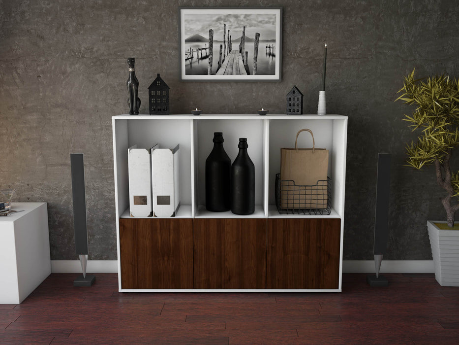 Highboard Seraphine, Walnuss Front (136x108x35cm) - Stil.Zeit Möbel GmbH