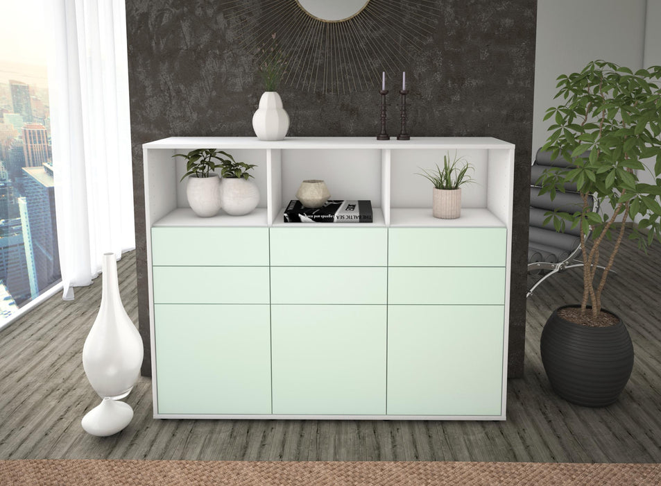 Highboard Serenella, Mint Front (136x108x35cm) - Stil.Zeit Möbel GmbH