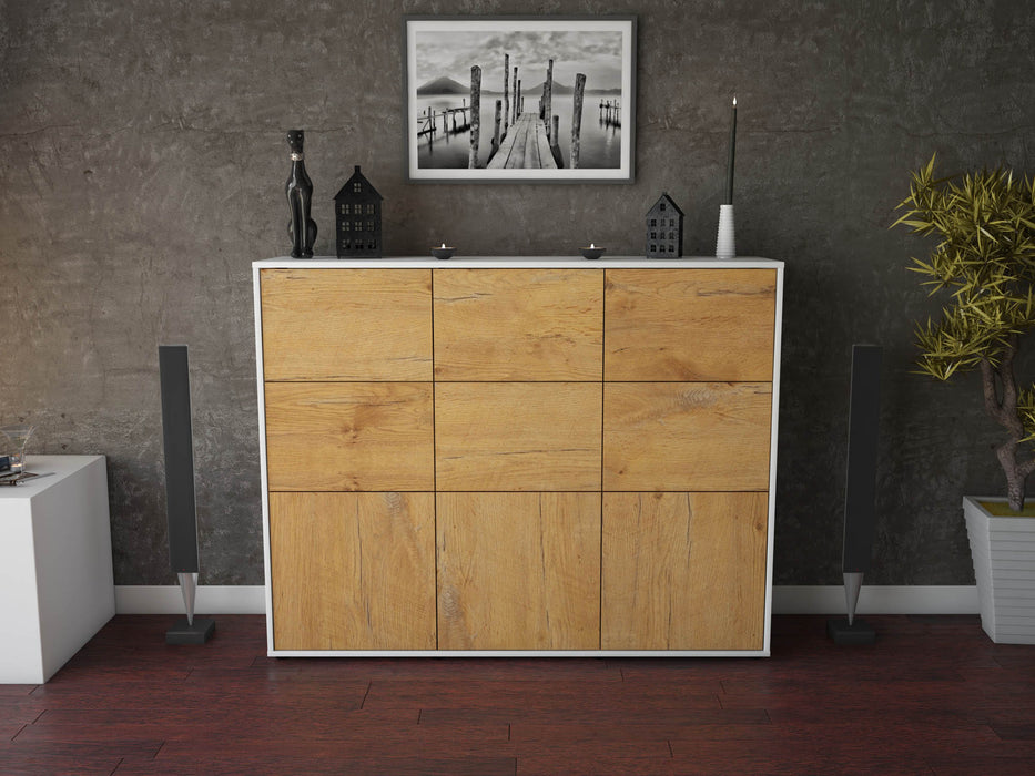 Highboard Silvana, Eiche Front (136x108x35cm) - Stil.Zeit Möbel GmbH