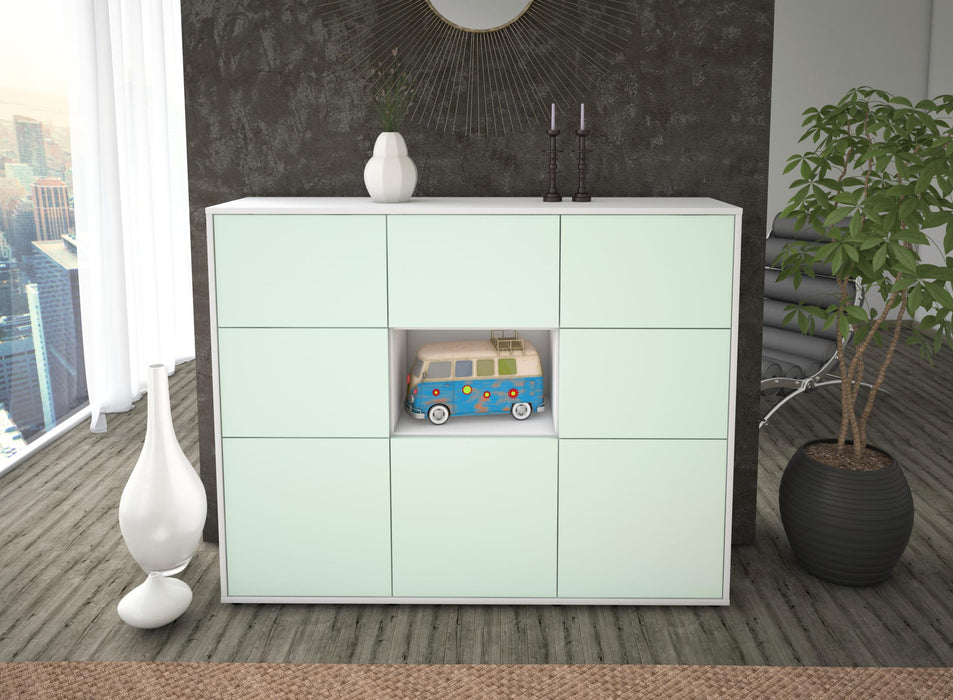 Highboard Silvia, Mint Front (136x108x35cm) - Stil.Zeit Möbel GmbH