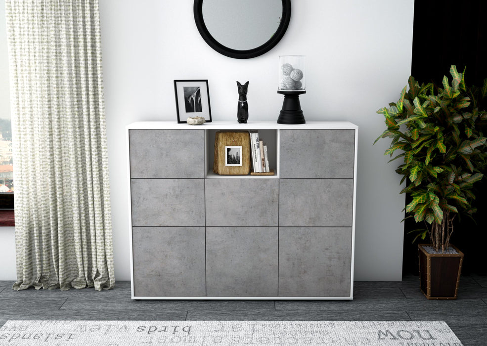 Highboard Simona, Beton Front (136x108x35cm) - Stil.Zeit Möbel GmbH