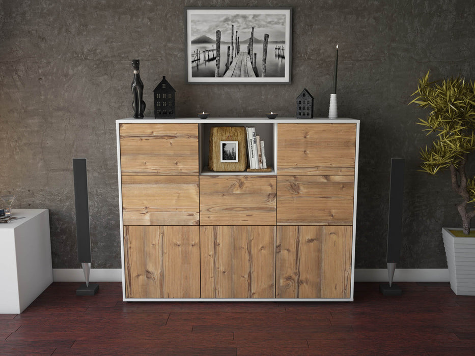 Highboard Simona, Pinie Front (136x108x35cm) - Stil.Zeit Möbel GmbH