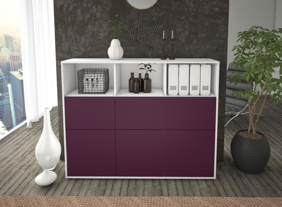 Highboard Sina, Lila Front (136x108x35cm) - Stil.Zeit Möbel GmbH