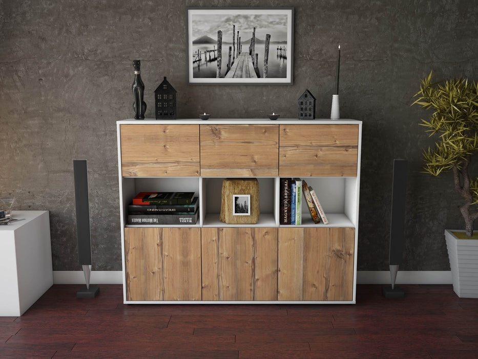 Highboard Sira, Pinie Front (136x108x35cm) - Stil.Zeit Möbel GmbH