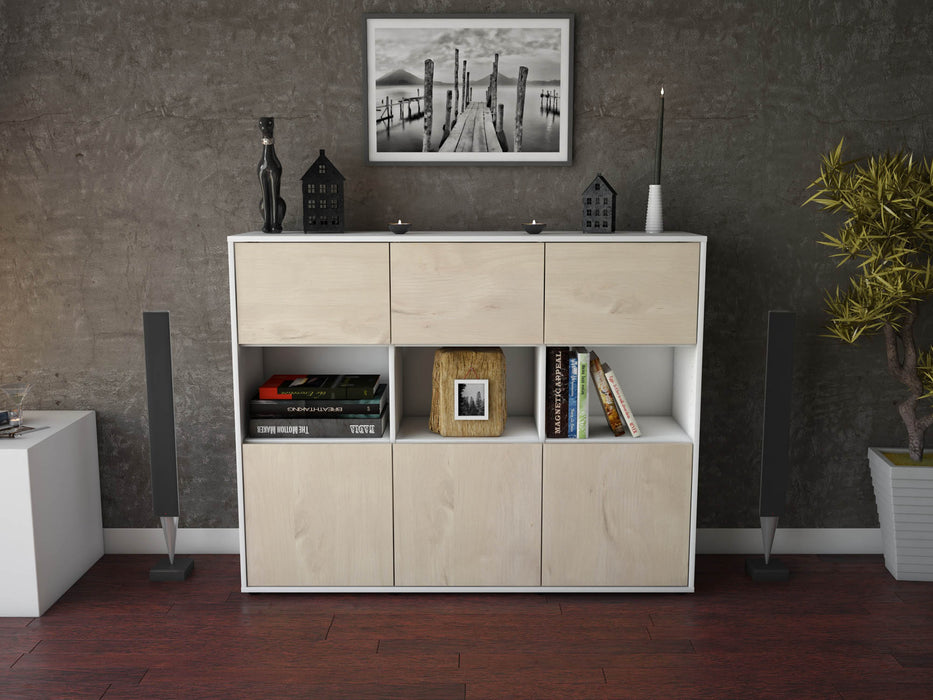 Highboard Sira, Zeder Front (136x108x35cm) - Stil.Zeit Möbel GmbH