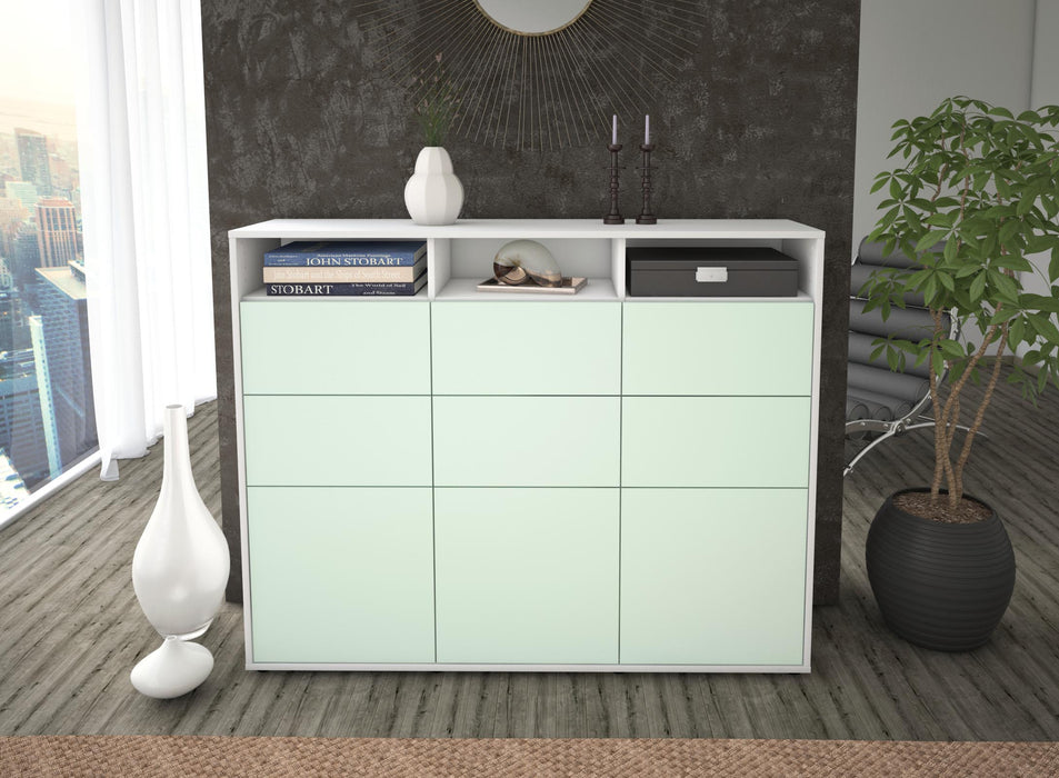 Highboard Tatiana, Mint Front (136x108x35cm) - Stil.Zeit Möbel GmbH