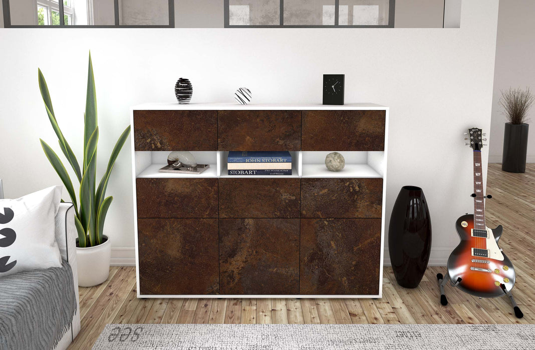 Highboard Teresa, Rost Front (136x108x35cm) - Stil.Zeit Möbel GmbH