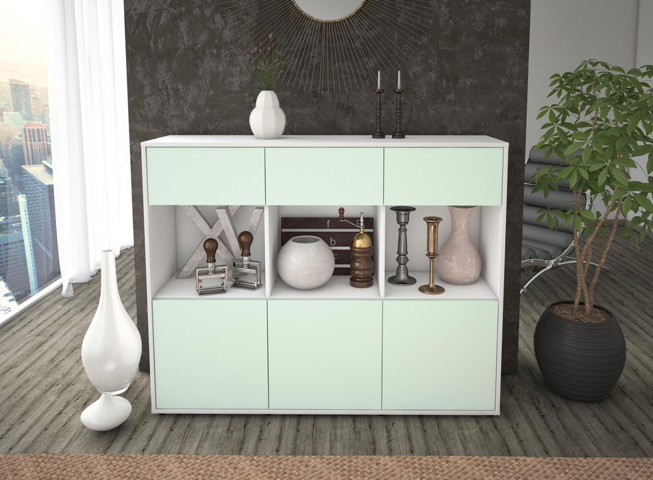 Highboard Tessa, Mint Front (136x108x35cm) - Stil.Zeit Möbel GmbH