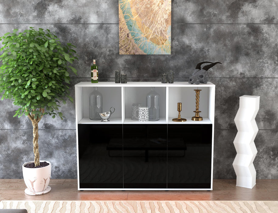 Highboard Theresia, Schwarz Front (136x108x35cm) - Stil.Zeit Möbel GmbH