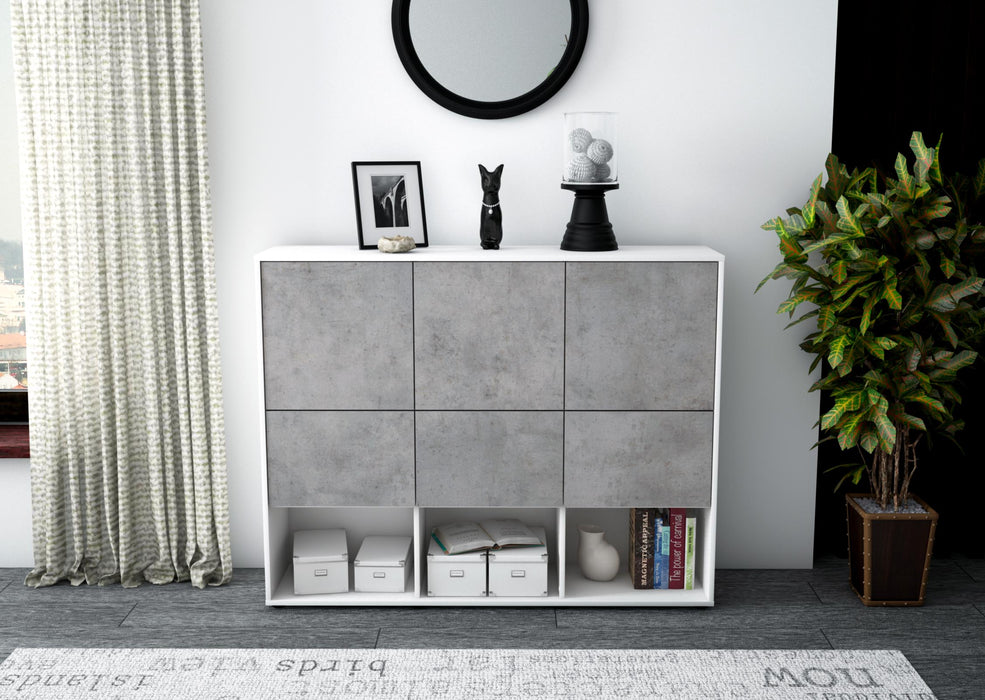 Highboard Zaccaria, Beton Front (136x108x35cm) - Stil.Zeit Möbel GmbH