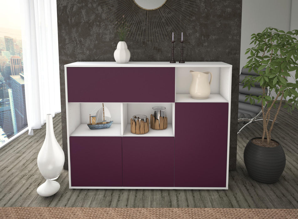 Highboard Valenzia, Lila Front (136x108x35cm) - Stil.Zeit Möbel GmbH