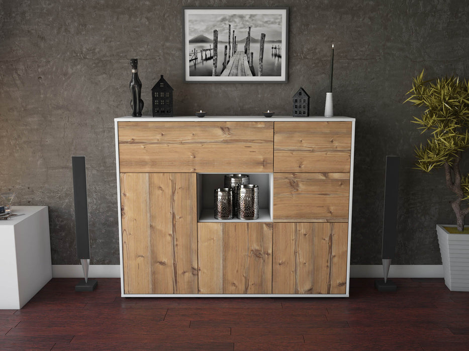 Highboard Verena, Pinie Front (136x108x35cm) - Stil.Zeit Möbel GmbH