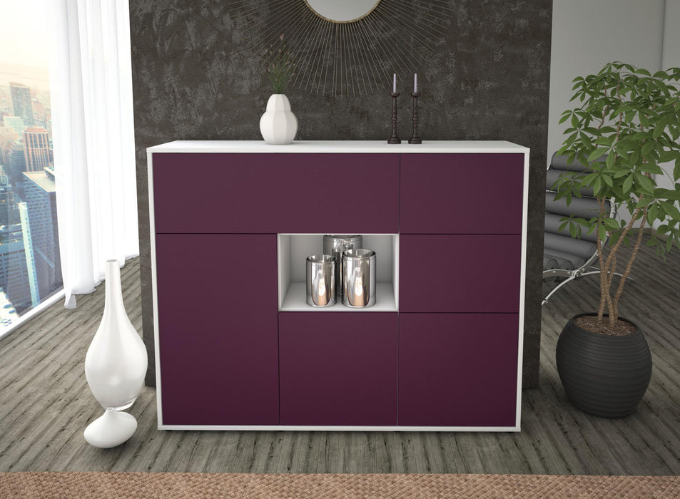 Highboard Verena, Lila Front (136x108x35cm) - Stil.Zeit Möbel GmbH