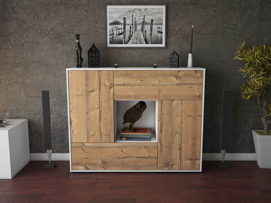 Highboard Vicky, Pinie Front (136x108x35cm) - Stil.Zeit Möbel GmbH